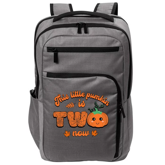 This Little Pumpkin Is Two Now Fall Birthday Funny Gift Impact Tech Backpack