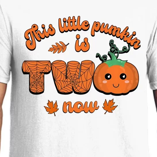 This Little Pumpkin Is Two Now Fall Birthday Funny Gift Pajama Set