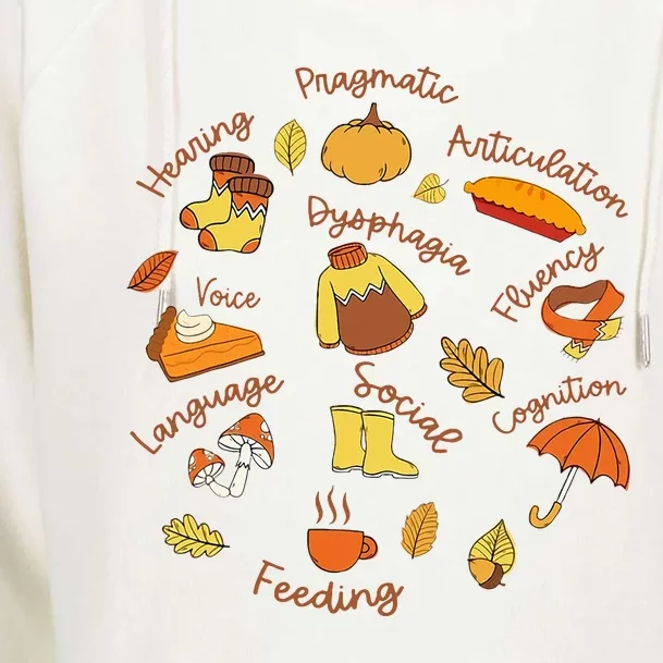 Thanksgiving Language Pathology AAC Resources Womens Funnel Neck Pullover Hood