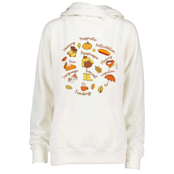 Thanksgiving Language Pathology AAC Resources Womens Funnel Neck Pullover Hood