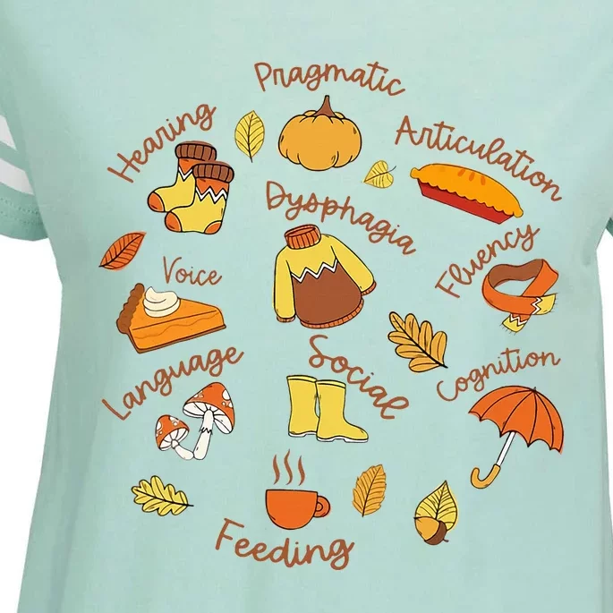 Thanksgiving Language Pathology AAC Resources Enza Ladies Jersey Football T-Shirt