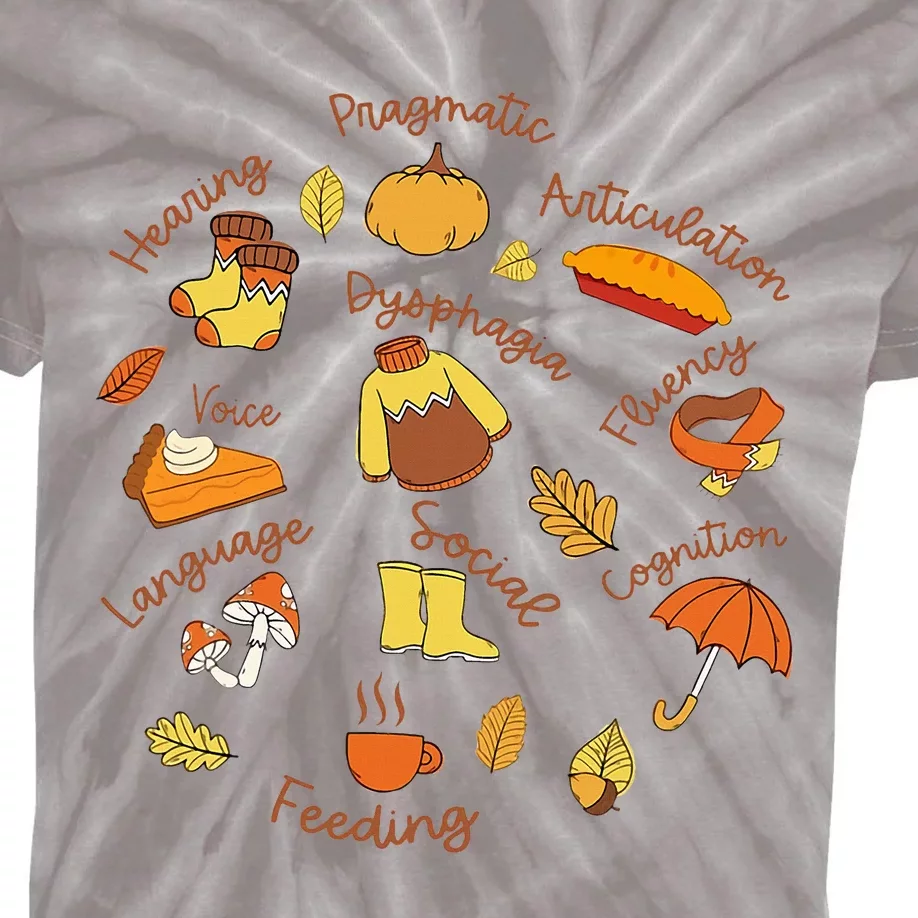 Thanksgiving Language Pathology AAC Resources Kids Tie-Dye T-Shirt