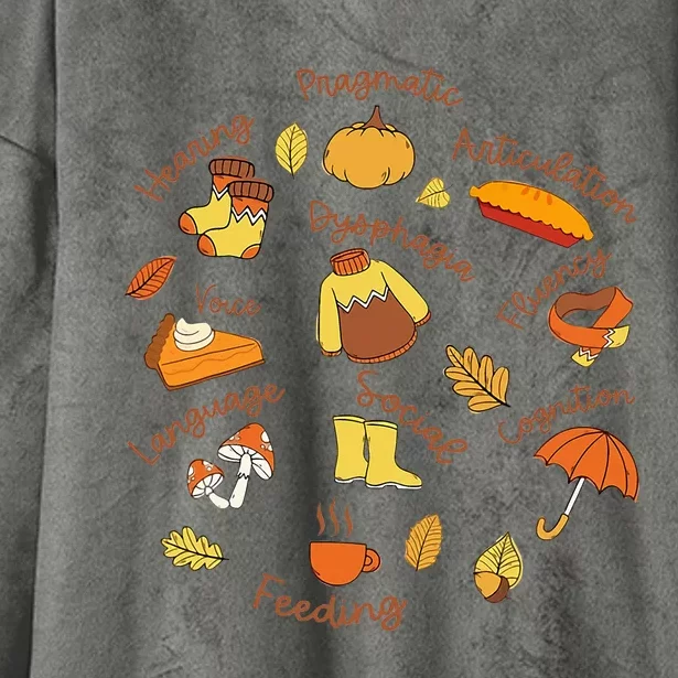 Thanksgiving Language Pathology AAC Resources Hooded Wearable Blanket