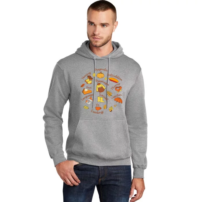 Thanksgiving Language Pathology AAC Resources Tall Hoodie