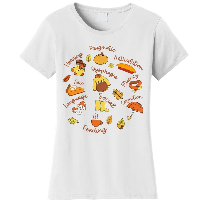 Thanksgiving Language Pathology AAC Resources Women's T-Shirt