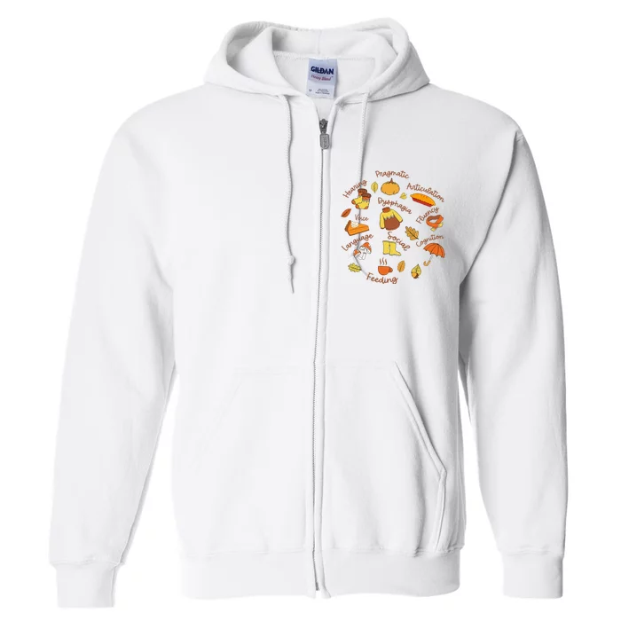 Thanksgiving Language Pathology AAC Resources Full Zip Hoodie