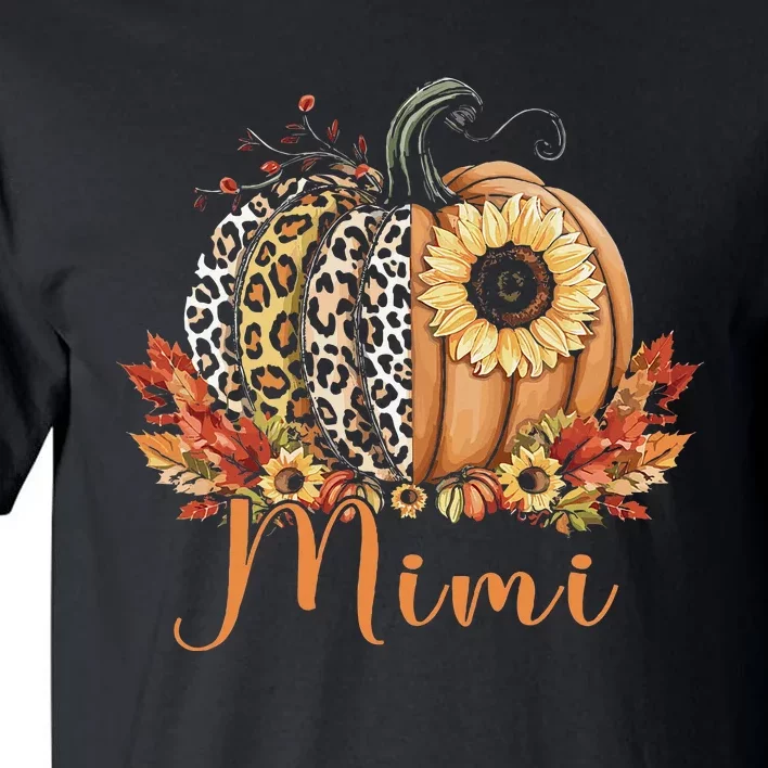 Thanksgiving Leopard Pumpkin And Sunflower Mimi Tall T-Shirt