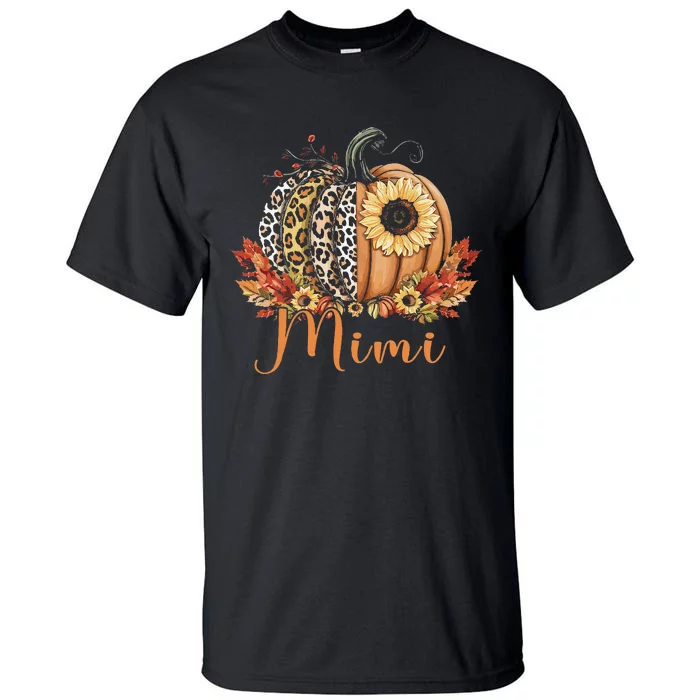 Thanksgiving Leopard Pumpkin And Sunflower Mimi Tall T-Shirt