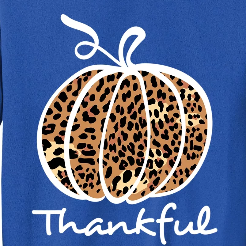 Thankful Leopard Pumpkin Graphic Thanksgiving Leopard Cool Gift Sweatshirt