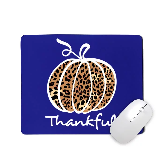 Thankful Leopard Pumpkin Graphic Thanksgiving Leopard Cool Gift Mousepad