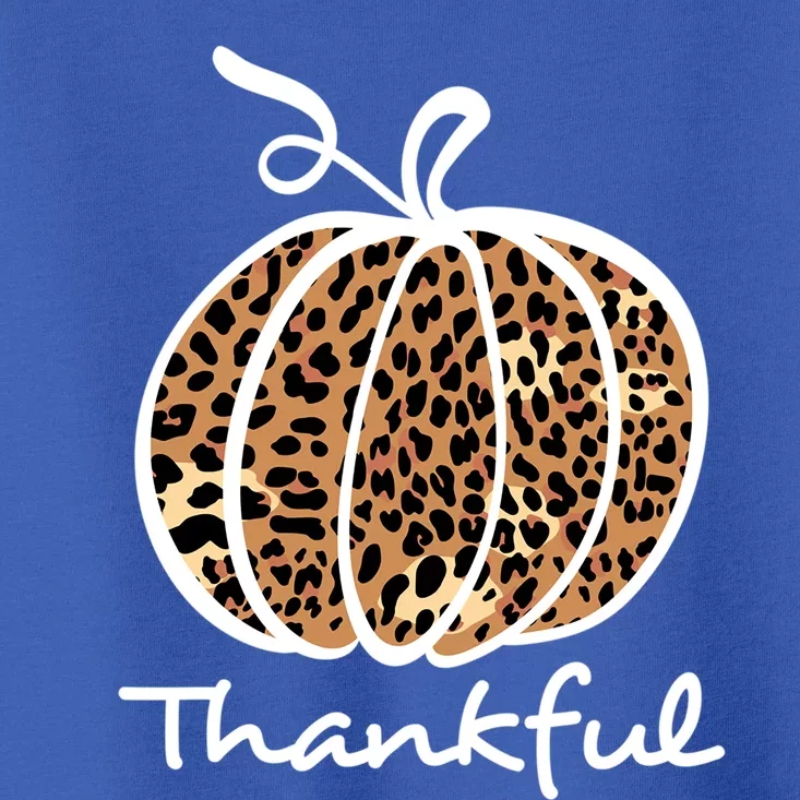 Thankful Leopard Pumpkin Graphic Thanksgiving Leopard Cool Gift Toddler T-Shirt