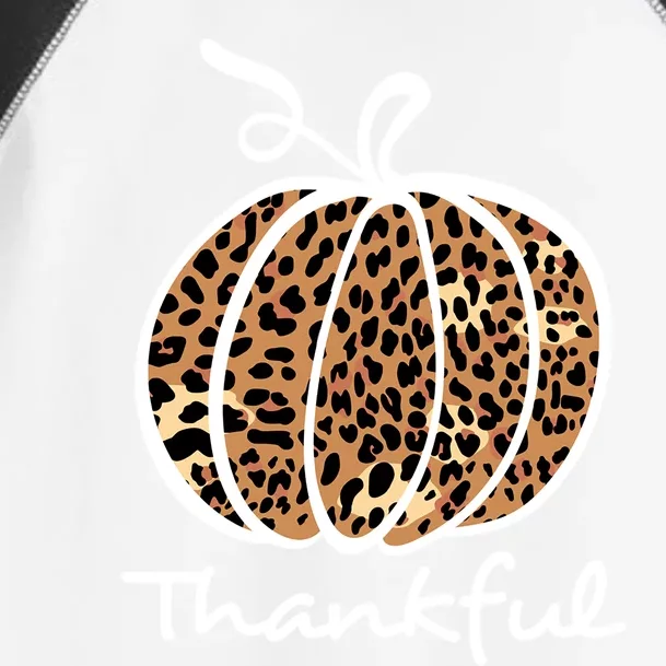 Thankful Leopard Pumpkin Graphic Thanksgiving Leopard Cool Gift Toddler Fine Jersey T-Shirt