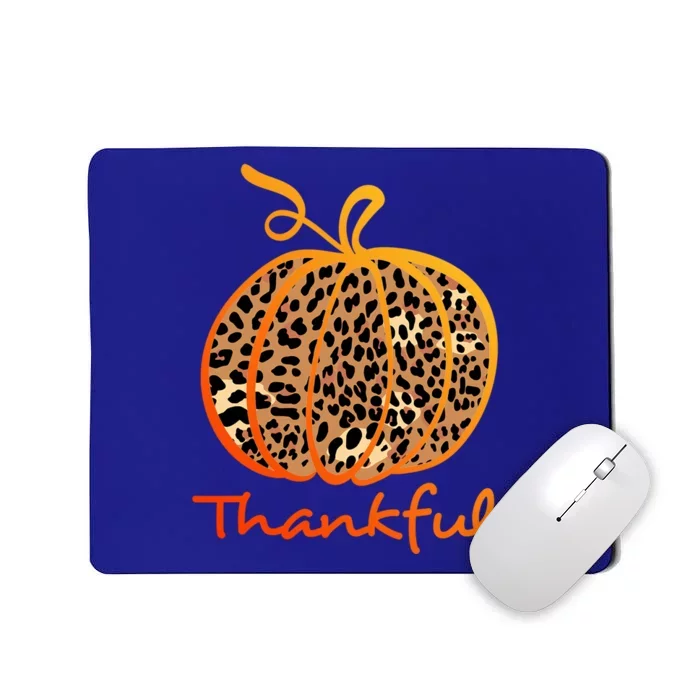 Thankful Leopard Pumpkin Graphic Thanksgiving Leopard Gift Mousepad