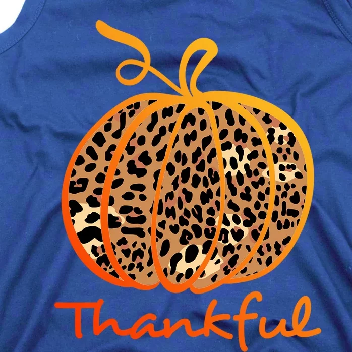 Thankful Leopard Pumpkin Graphic Thanksgiving Leopard Gift Tank Top