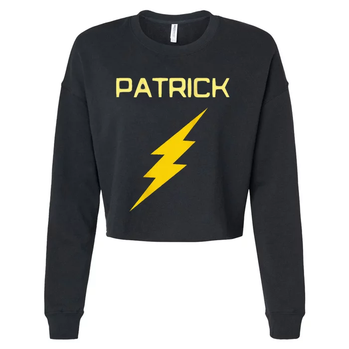 Thunder Lightning PATRICK Pattern On The Back Cropped Pullover Crew