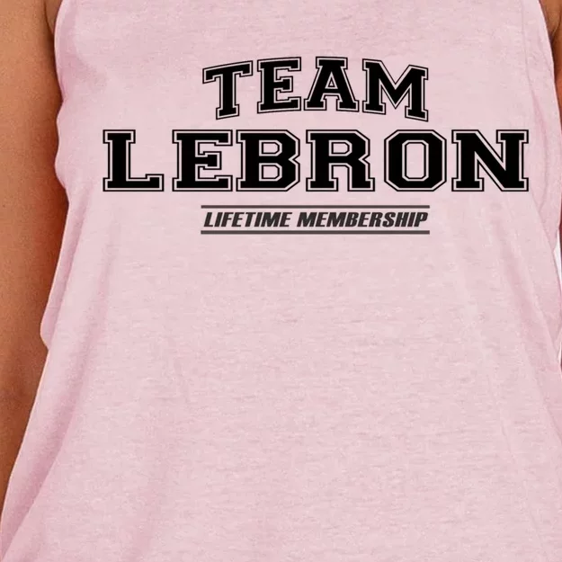 Team Lebron Proud Family Surname Last Name Gift Cute Gift Women's Knotted Racerback Tank