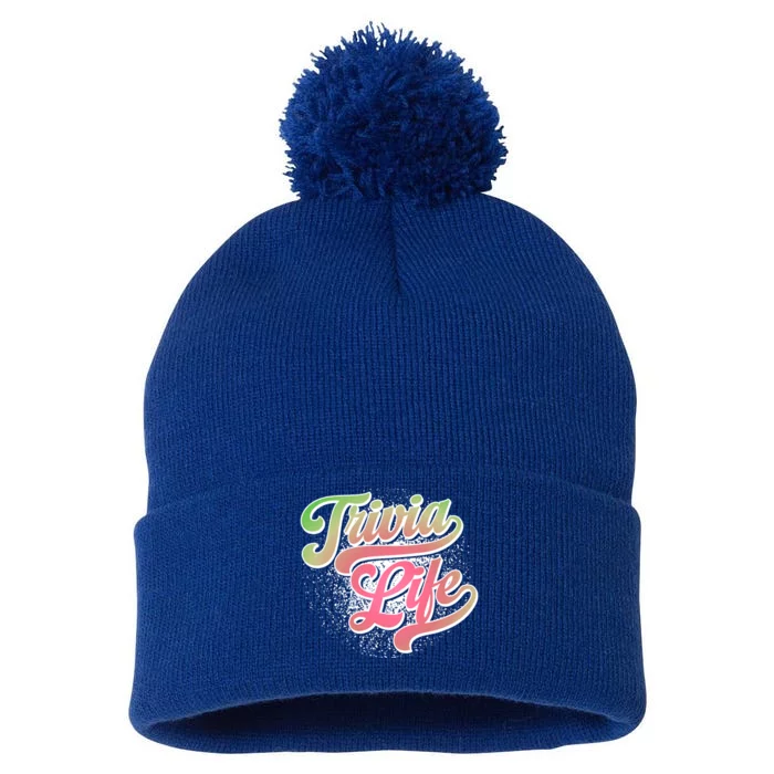 Trivia Life Pub Quiz Game Trivia Night Funny Gift Pom Pom 12in Knit Beanie