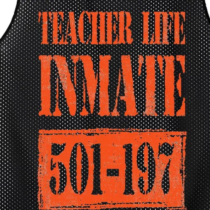 Teacher Life Prisoner Inmate Jail Halloween Costume Funny Mesh Reversible Basketball Jersey Tank