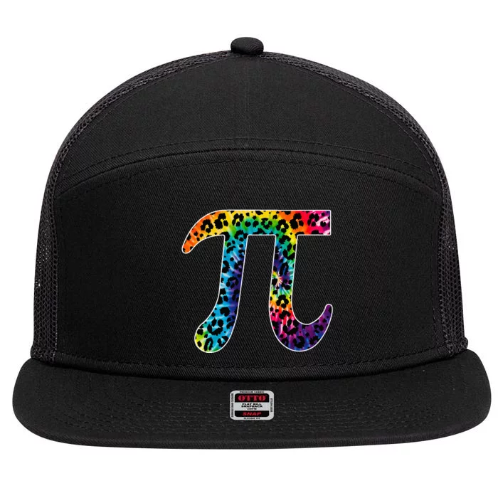 Tg Leopard Plaid Tie Dye Pi Day 3 14 Funny Math Lover 7 Panel Mesh Trucker Snapback Hat