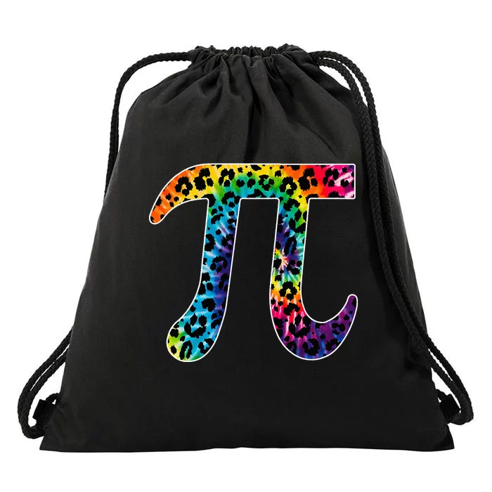 Tg Leopard Plaid Tie Dye Pi Day 3 14 Funny Math Lover Drawstring Bag