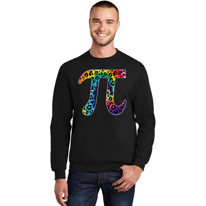 Tg Leopard Plaid Tie Dye Pi Day 3 14 Funny Math Lover Tall Sweatshirt