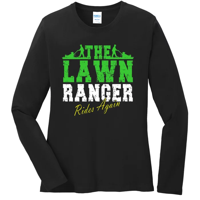 The Lawn Ranger Rides Again Lawn Mower Golf Ladies Long Sleeve Shirt