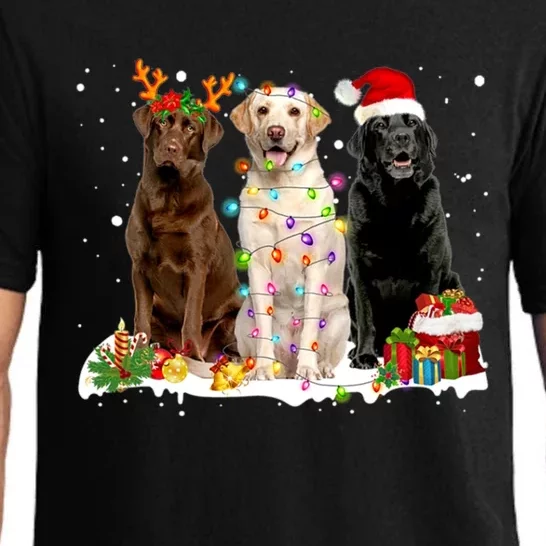 Three Labrador Retriever Xmas Labrador Retriever Lover Gift Pajama Set