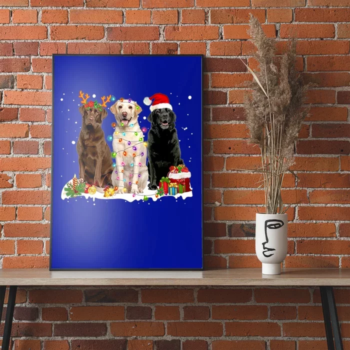 Three Labrador Retriever Xmas Labrador Retriever Lover Gift Poster