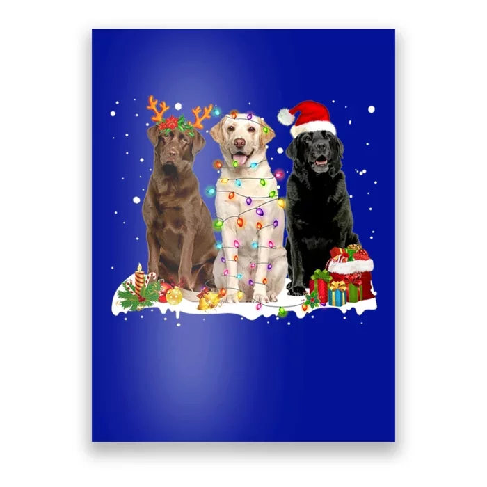 Three Labrador Retriever Xmas Labrador Retriever Lover Gift Poster