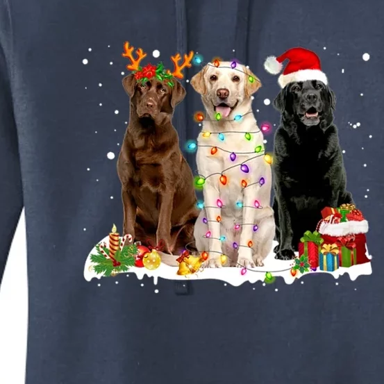 Three Labrador Retriever Xmas Labrador Retriever Lover Gift Women's Pullover Hoodie