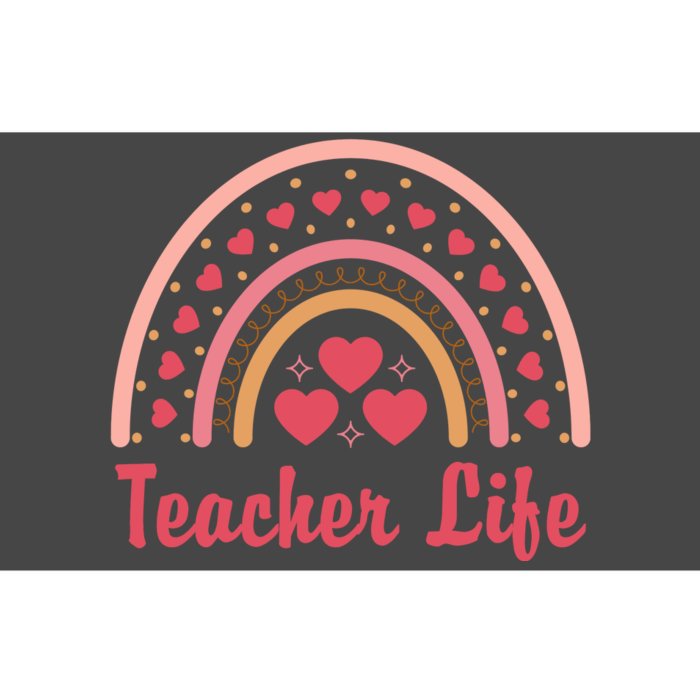 Teacher Life Rainbow Valentines Day Gift Bumper Sticker