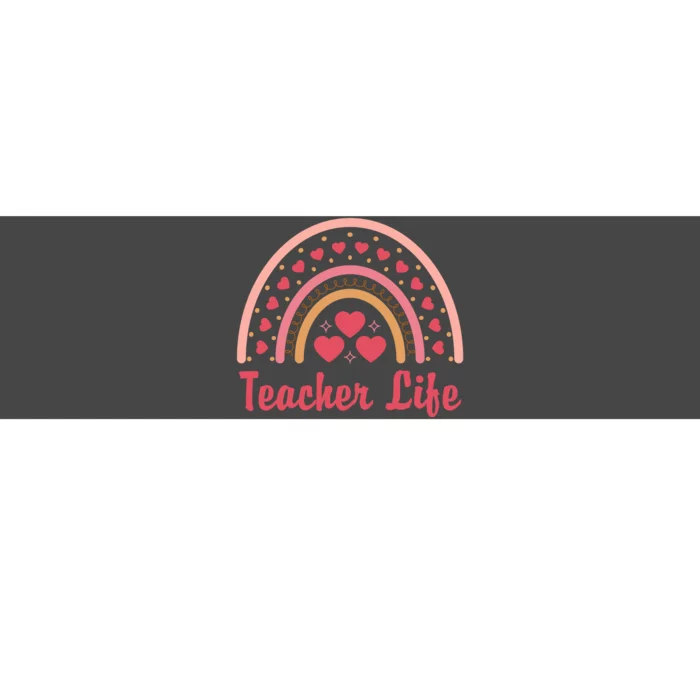 Teacher Life Rainbow Valentines Day Gift Bumper Sticker