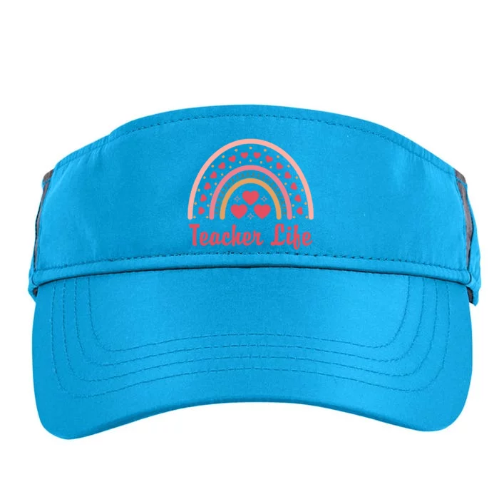 Teacher Life Rainbow Valentines Day Gift Adult Drive Performance Visor