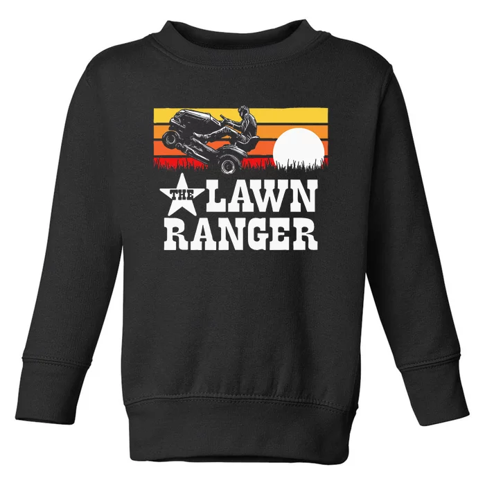 The Lawn Ranger Riding Lawn Mower Wheelie Funny Vintage Toddler Sweatshirt