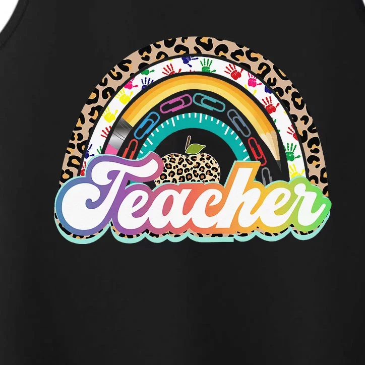 Teacher Life Rainbow Teacher Shirts for  Best Teacher Performance Tank