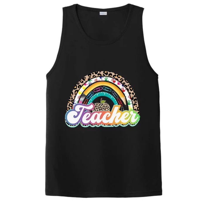 Teacher Life Rainbow Teacher Shirts for  Best Teacher Performance Tank