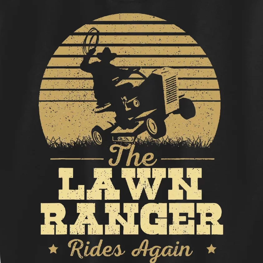 The Lawn Ranger Rides Again Landscraper Mower Landscaping Kids Sweatshirt