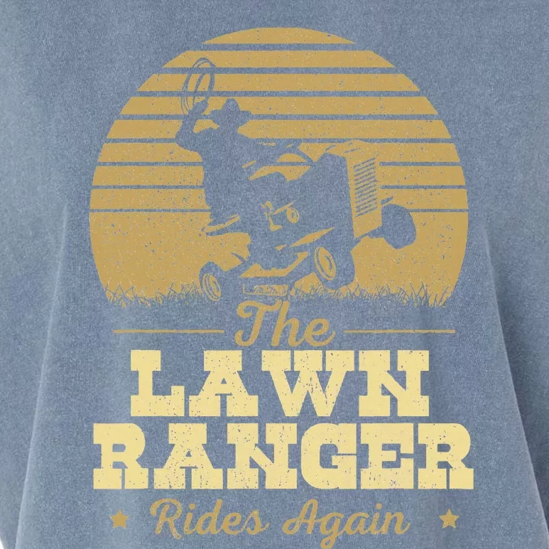 The Lawn Ranger Rides Again Landscraper Mower Landscaping Garment-Dyed Women's Muscle Tee