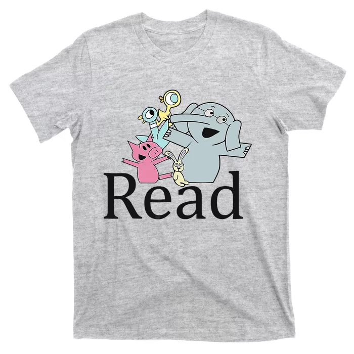 Teacher Library Read Book Club Piggie Elephant Pigeons Funny T-Shirt