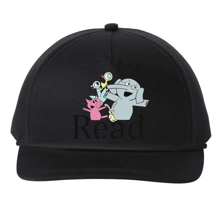 Teacher Library Read Book Club Piggie Elephant Pigeons Funny Snapback Five-Panel Rope Hat