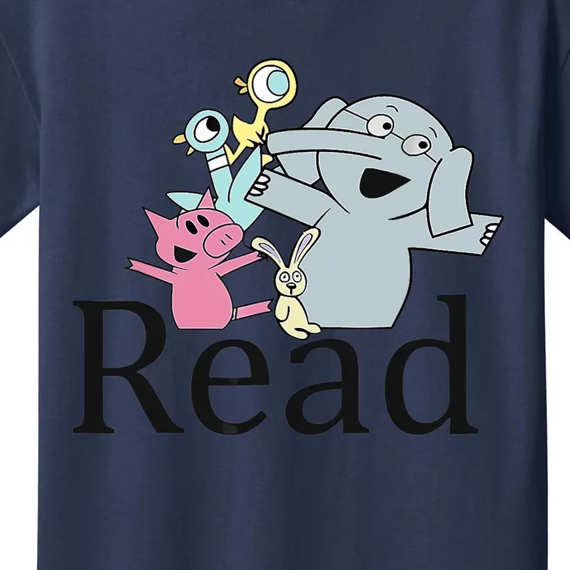 Teacher Library Read Book Club Piggie Elephant Pigeons Funny Kids T-Shirt