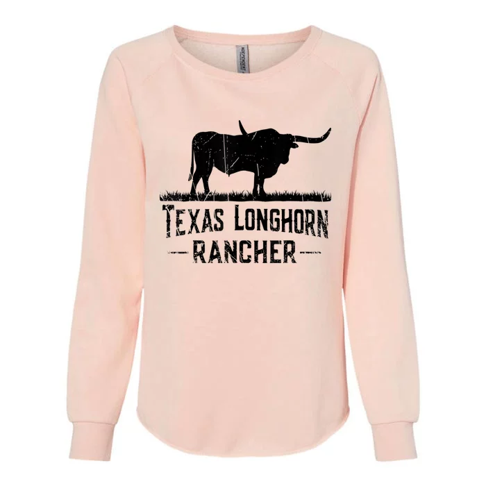 Texas Longhorn Rancher Longhorn Cow For Cattle Farmer Womens California Wash Sweatshirt