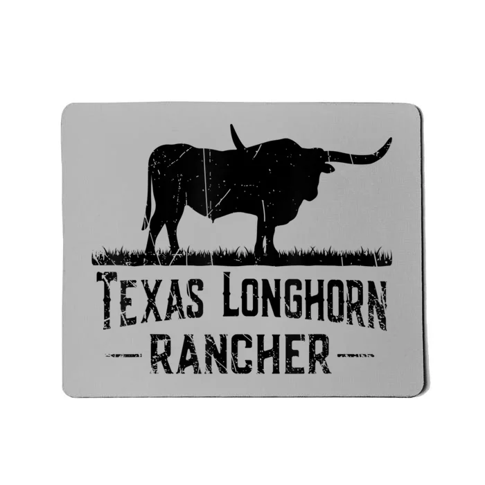 Texas Longhorn Rancher Longhorn Cow For Cattle Farmer Mousepad