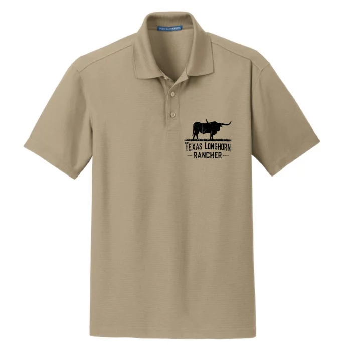 Texas Longhorn Rancher Longhorn Cow For Cattle Farmer Dry Zone Grid Performance Polo