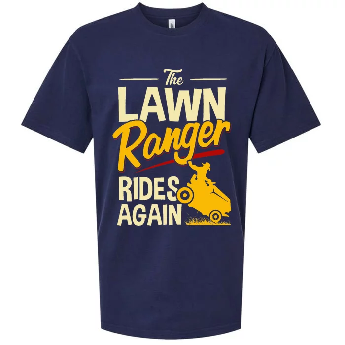 The Lawn Ranger Rides Again Lawn Tractor Mowing Sueded Cloud Jersey T-Shirt