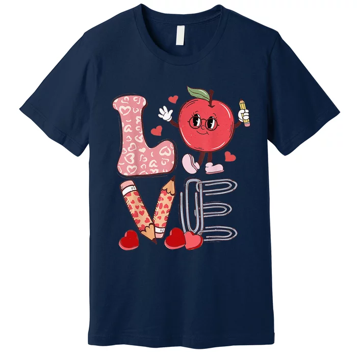 Teacher Love Retro Groovy Women's Day Gifts For Teachers Premium T-Shirt