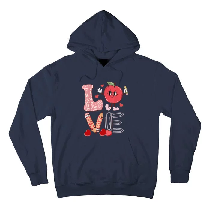 Teacher Love Retro Groovy Women's Day Gifts For Teachers Tall Hoodie