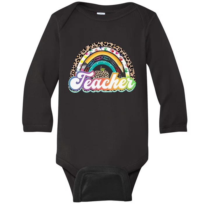 Teacher Life Rainbow Teacher for Wo Best Teacher Baby Long Sleeve Bodysuit