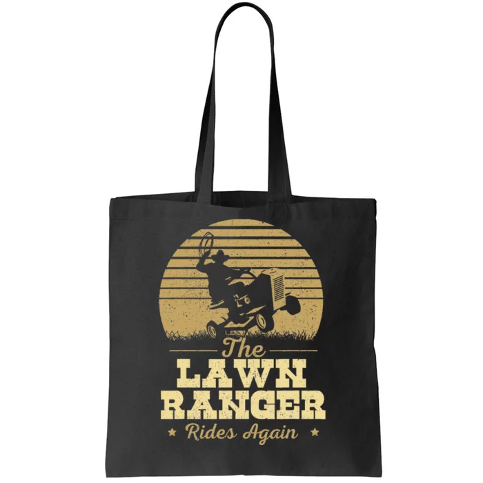 The Lawn Ranger Rides Again Landscraper Mower Landscaping Tote Bag