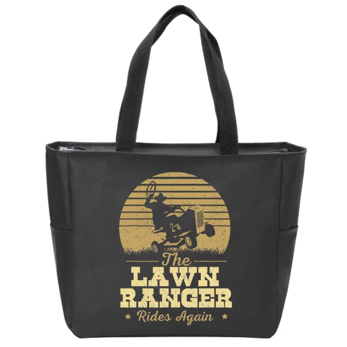 The Lawn Ranger Rides Again Landscraper Mower Landscaping Zip Tote Bag